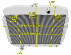 Exact Fit 1961 - 1964 Ford F-100 F-250 F-350 Pickup Truck 3 Row AR Radiator - Picture 1 of 7