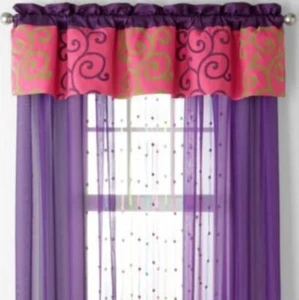 NEW Seventeen Samantha Valance-Tailored Polyester Neon Colors 72x15 in - Picture 1 of 2
