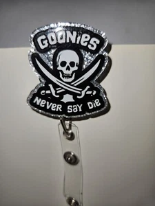 Goonies 1980s Movie Retractable reel id badge key card holder. Never Say Die - Picture 1 of 1