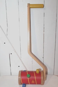 VINTAGE "IKEA" HOLZ PUSH/PULL MAIS POPPER SPIELZEUG, 21" - Bild 1 von 7