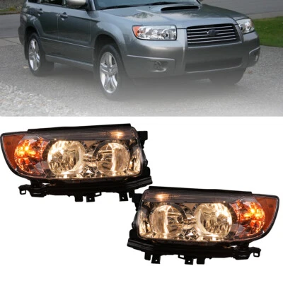 For 2006 2007 2008 Subaru Forester Headlights Clear Lens Headlamps Left + Right — 第 1/4 张图片