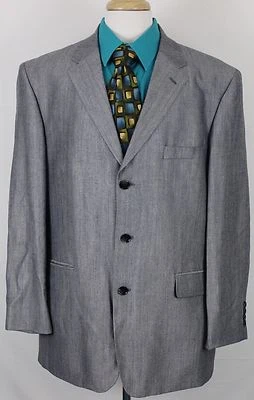 Blazer Stafford para hombre talla 44R negro gris forrado en espiga ventilación única usado en excelente estado Foto 1 de 4