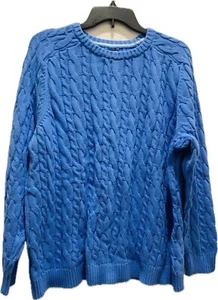 NWT Lands' End Drifter 100% Cotton Blue Sweater Women’s Size X-Large 18 - Picture 1 of 3