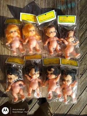 New Fibre Craft Baby Face & Hands #3018 6.5" Unopened Set of 8 blk, brun, blonde - Image 1 of 2