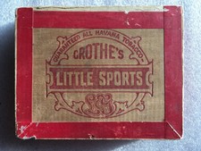 VINTAGE LITTLE SPORTS SIGN CIGAR BOX L O GROTHE MONTREAL QUEBEC CANADA WOOD SIGN