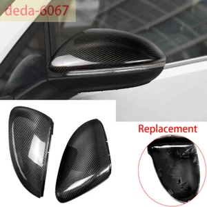 Carbon Fiber Replace Side Rearview Mirror Trim For VW Golf 7 MK7 7.5 GTI 2014-18 - Picture 1 of 9