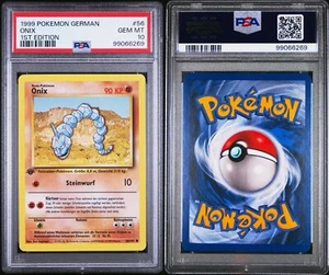 PSA 10 Gem Mint Pokemon 1999 Base German 1st edition Onix Card wotc - Picture 1 of 1