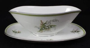 Franconia Lily of the Valley Gravy Boat with Underplate - Picture 1 of 5