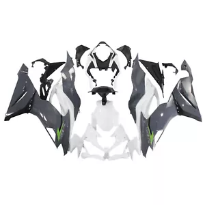 ABS Plastic Bodywork for Kawasaki Ninja ZX6R 2019 - 2023 Fairing Kit White Grey - Foto 1 di 10
