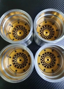 Tamiya Clod Buster Bull Head 4WD Alloy Wheels set Tecnacraft repro bbs - Picture 1 of 4