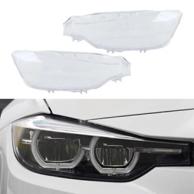 Lampshade Pair Headlight Lens Cover For BMW F30 F31 2016-2018 3 Series Clear - Image 1 of 4