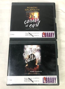 Lot of 2 Robert Galbraith Audiobooks CD Cuckoos Calling Career Evil Ex-Library - Imagen 1 de 1