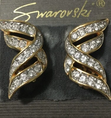 Pendientes de clip Swarovski, nuevos, pendientes de cristal de 1,25”x,75”. Foto 1 de 4