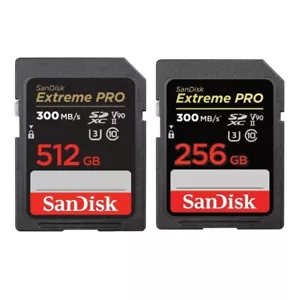 New Sandisk Extreme Pro 256GB 512GB SDXC SDHC SD Flash Card UHS II CL10 300MB/s - Picture 1 of 7