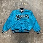 Vintage Florida Marlins Satin Bomber Jacket  Large Mlb Baseball Delong Miami