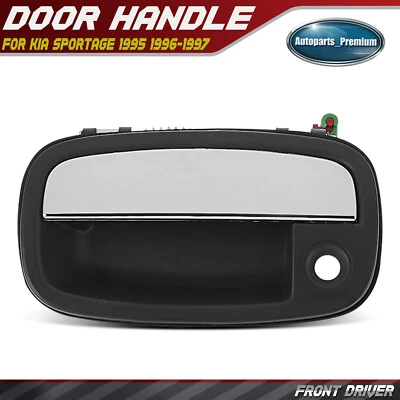 Front Driver Chrome & Black Texture Exterior Door Handle for Kia Sportage 95-97 Foto 1 de 4