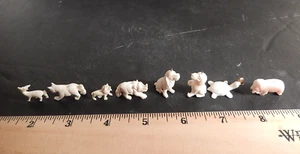 Juego de 8 estatuillas de buena suerte miniatura china de hueso bovino tallado de colección - Imagen 1 de 3