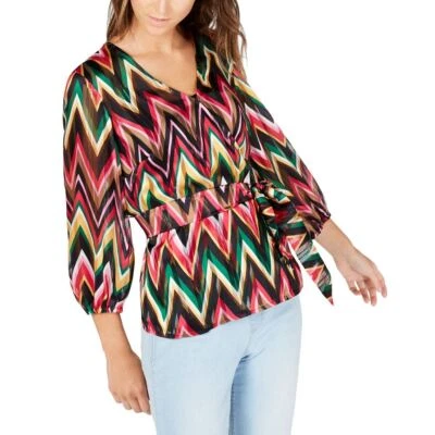 INC новый женщин шеврон атласный люрекс полоски искусственного надежном блузка рубашка Топ TEDO - Изображение 1 из 2