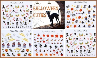 DRESS YOUR NAILS NAIL STICKERS Nail Stickers HALLOWEEN Self Adhesive Nail Art DIY 3d Ghosts Skulls Pumpkin