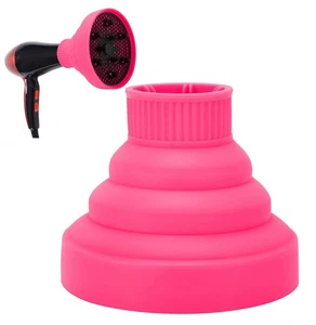 Universal Silicone Hair Dryer Diffuser Portable Travel Folding Attachment Pink - Picture 1 of 6
