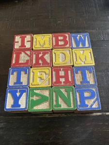 Vtg Wood Children’s Blocks ABC & #’s - Picture 1 of 6
