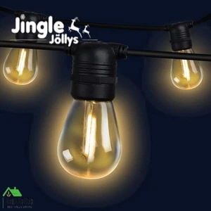 Jingle Jollys 50m Festoon String Lights Kit Wedding Party Waterproof Outdoor S14 - Picture 1 of 6