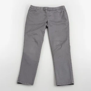 Women Size 12 Faded Glory Stretch Pull On Pants Gray Straight Leg Skinny Pants - Picture 1 of 5