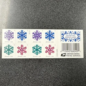 #5031-34 Geometric Snowflakes Christmas Forever Stamp Booklets Of 20 - Picture 1 of 2
