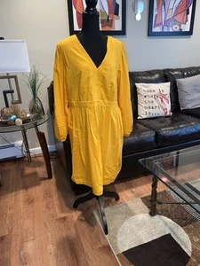 J. Crew Gold Dress In Midi XL - Picture 1 of 12