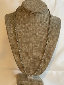 Collana vintage con catena placcata in oro giallo 14 carati, corda intrecciata 24" - Foto 1 di 5