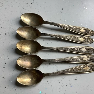 Set Of 5 Solid Silver Persian Spoons 4.25 Inch 81g - Image 1 of 3