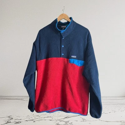 Patagonia Synchilla Snap T Fleecepullover Herren XL rot navy  - Bild 1 von 4