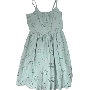 NWT Boden Teal Green 100% Cotton Eyelet Star Print Pleated Dress 13-14 Year - Picture 1 of 7