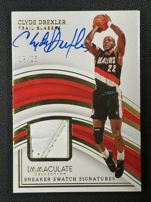 2022 Panini Immaculate Sneaker Swatches Clyde Drexler Auto 19/25#Z - Image 1 of 2