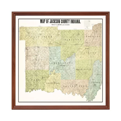 Old Map of Jackson County, IN 1917 - Vintage Indiana Art - Image 1 of 4