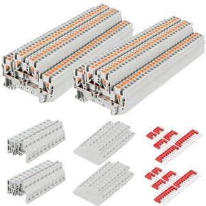 DIN Rail Terminal Block Twin Spring Terminal Connectors Push in Type PT Screw... - Picture 1 of 7