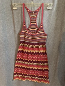 Free People Chevron Knit Racerback Women Tunic Dress XS Hippie. C130 - Picture 1 of 5