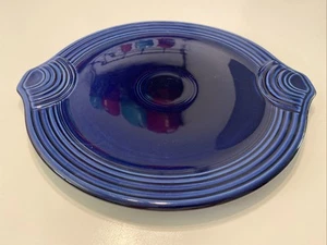 Retired Fiesta Cobalt Blue Round Handled Serving Tray - 1st Quality - Picture 1 of 2