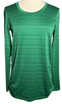Danskin Now Top Small (4-6) Long Sleeve Green Ruched Tie Sides - Imagem 1 de 4