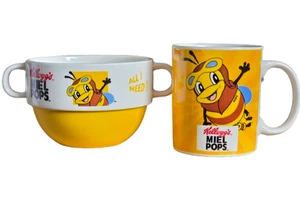 Kellogg's Miel Pops Frühstück Set Tasse + Schale Sammler Kelloggs - Bild 1 von 7