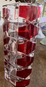 Vintage MCM J G Durand France Ruby Red Cranberry Windsor Luminarc Crystal Vase - Picture 1 of 1