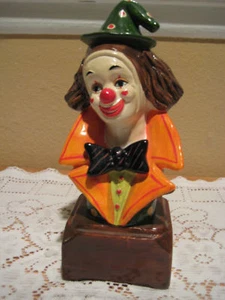 ALTE HANDBEMALTE KERAMIK PIERROT SPIELUHR, LEGO JAPAN - Bild 1 von 8