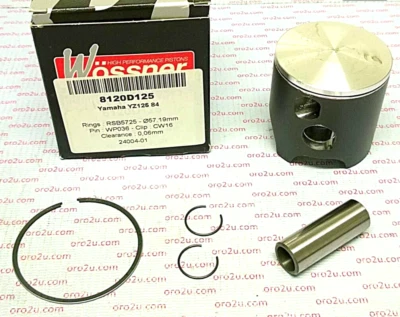 Yamaha YZ125 1984 56mm Diámetro Wossner Racing Pistón Kit (VARIOS TAMAÑOS) Foto 1 de 4