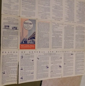 Map Philadelphia Route Map Showing Street Car Bus and Subway Lines 1940 - Picture 1 of 3
