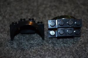 2 [1-pair] ~ 2x4x1.6 Black Large Fender Brick Bricks ~ Lego ~ NEW