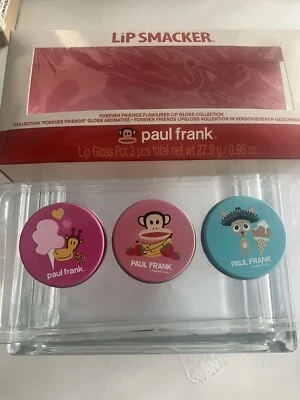 RARE  HTF Bonne BELL Lip Smacker Paul Frank 3 Piece Lip Gloss Cotton Candy + 2 - Image 1 of 4
