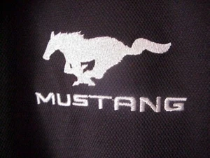 ECO Black & White Embroidered MUSTANG Large Button up Mens Shirt - Picture 1 of 4