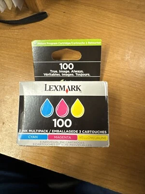 Genuine New Lexmark 100 3 Ink Multipack (1 cyan, 1 magenta, & 1 yellow) 14N0685 - Image 1 of 4