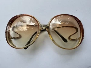 Vintage womens 1970s eyeglasses frames BrownRose Gold tone Retro Oversized Italy - Picture 1 of 15