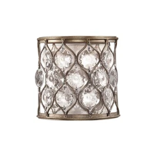 Lampada da Parete Cristalli Acciaio H 20,3 CM Corridoio 1 Fiamma Treppenlampe - Foto 1 di 4